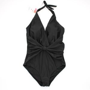 NWT Black Rouched One Piece Sz L